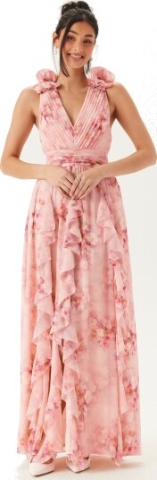 Bubbleroom Occasion Frill Ruffle Chiffon Gown
