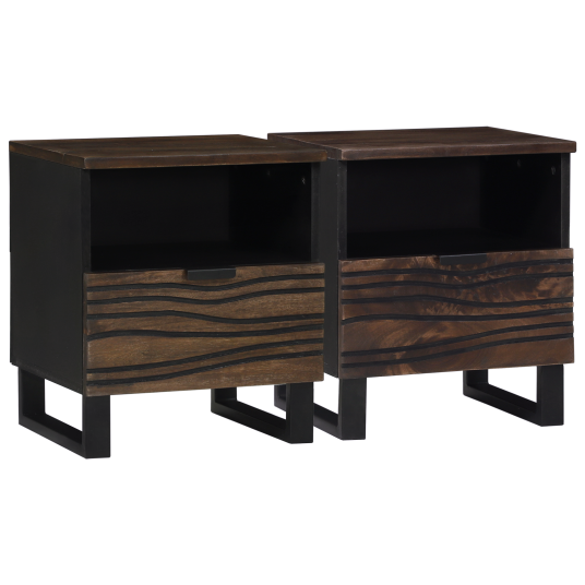 Nattbord 2 stk 40 x 33 x 46 cm Solid mango tre