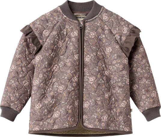 Wheat Termojakke m. Fleece Ellas Purple Stone Blomster Wheat 3 år (98) Termoklær Brun Lilla