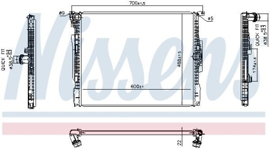 Radiator NISSENS 606513 Radiator NISSENS 606513
