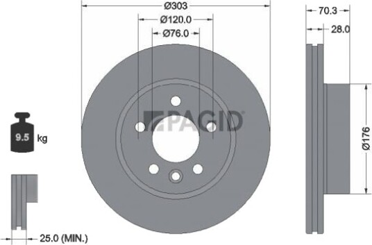 PAGID 55884NC Bremseskive