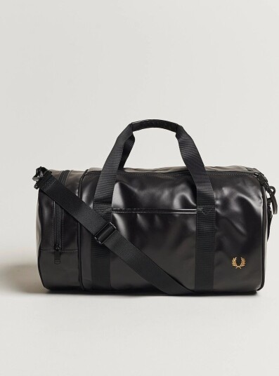 Fred Perry Tonal Classic Barrel Bag Black/Gold Fred Perry Tonal Classic Barrel Bag Black/Gold