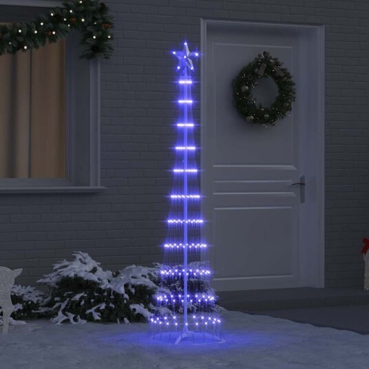  LED juletre med 230 LED med stativ Blå 51 x 51 x 190 cm Metall