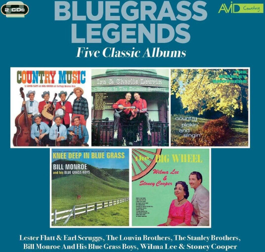 Lester Flatt & Earl Scruggs, The Louvin Brothers, The Stanley Brothers, Bill Monroe, Wilma Lee & Stoney Cooper Bluegrass Legends Five Classic Albums CD