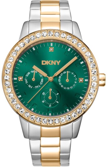 DKNY Dameklokke DK1L055M0075 Parsons Multi Glitz Grønn/Gulltonet