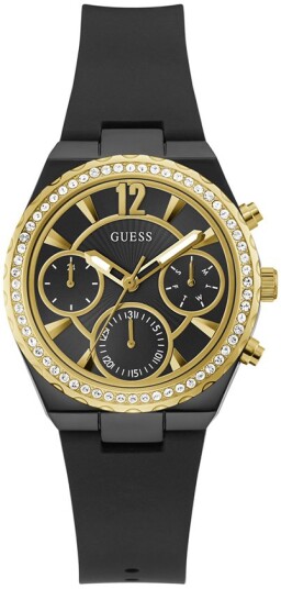 Guess Dameklokke GW0697L2 Multifunction Sort/Gummi Ø36.5 mm