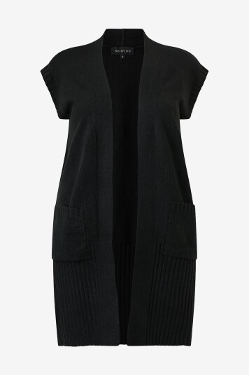 NO. 1 BY OX Vest Long Waistcoat Svart