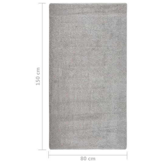 vidaXL Flossteppe lysegrå 80x150 cm sklisikkert vidaXL Flossteppe lysegrå 80x150 cm sklisikkert
