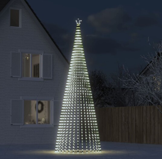 vidaXL Juletre lyskjegle 1544 LED kaldhvit 500 cm