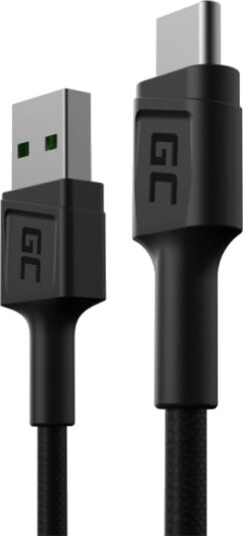 Green Cell Gc Powerstream Usb-Kabel Usb Hann Til 24 Pin Usb-C Hann Usb 3.1 30 Cm Up To 480 Mbps Fast Charging Up To 18 Watt Svart