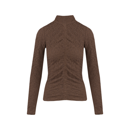Hana Top Brown S Cotton turtle neck longsleeve