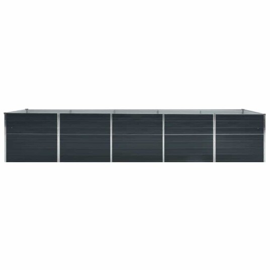 vidaXL Høybed galvanisert stål 400x80x77 cm antrasitt