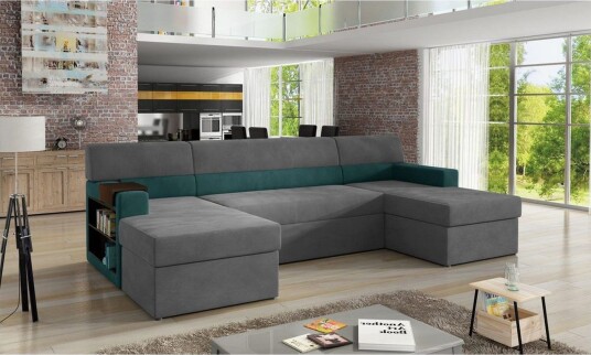 Seksjon Eltap Markos 310x159x90 cm Mat Velvet 85 Mat Velvet 75 Grå Grønn Venstre Seksjon Eltap Markos 310x159x90 cm Mat Velvet 85 Mat Velvet 75 Grå Grønn Venstre