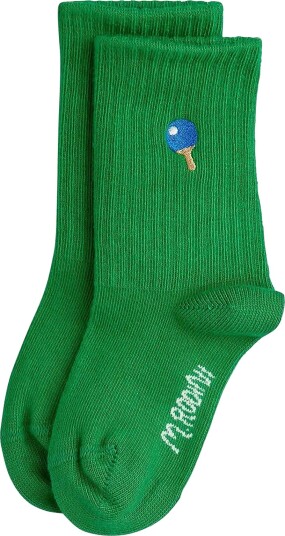 Mini Rodini Racket Emb 1 Pack Socks   Green   28/31