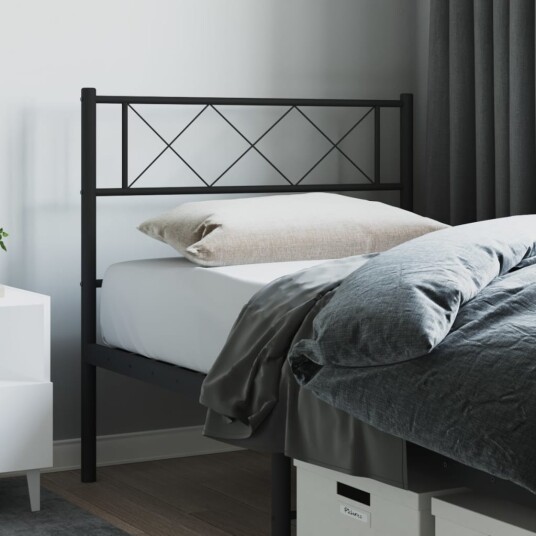 Sengegavl i metall svart 80 cm 8721012190832