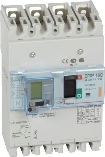 Legrand DPX3 160 Termisk Sikring + Jordfeil 4P 40A 25kA