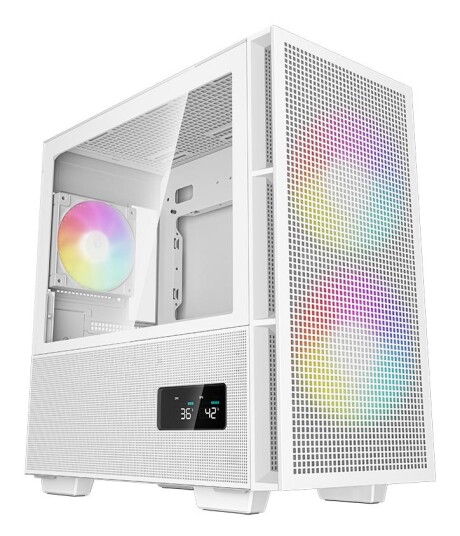 Deepcool CH360 Digital Micro Tower Kabinett med Herdet Glass og ARGB Vifter Hvit Deepcool CH360 Digital Micro Tower Kabinett med Herdet Glass og ARGB Vifter Hvit