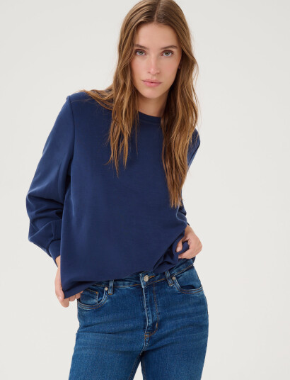 My Essential Wardrobe 23 The Sweat Blouse - Navy - XXL
