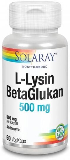 Solaray L-Lysin & Betaglukan 60 Kapsler
