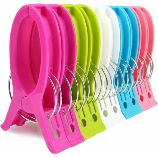 10 stk Store strandhåndkleklemmer for solstol Store klesklyper Kraftige stifter for håndkle dyner badehåndkle teppe klær slitesterke klemmer
