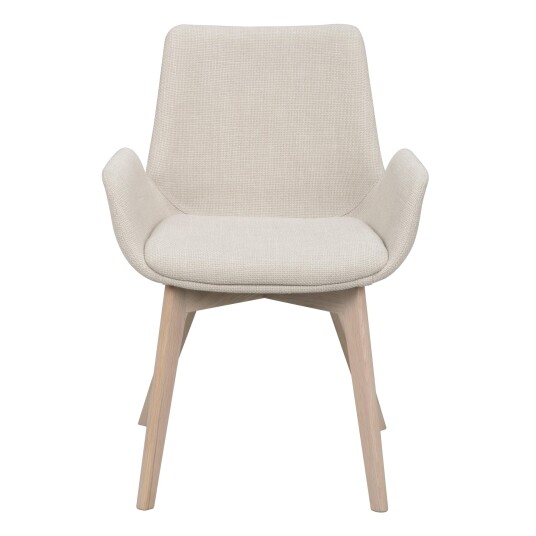 Drimsdale Karmstol Beige Stoff / Hvitpigmentert Eik