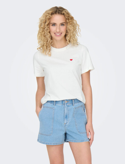 JDY Jdypisa S/S Print Top Jrs Noos - White - XL