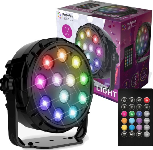 Party Funlight Flomlys Disco Lampe Med Fjernkontroll Ø: 12,6cm