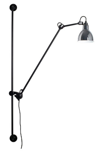 Dcw 214 Vegglampe Round Chrome/Black Lampe Gras Dcw 214 Vegglampe Round Chrome/Black Lampe Gras