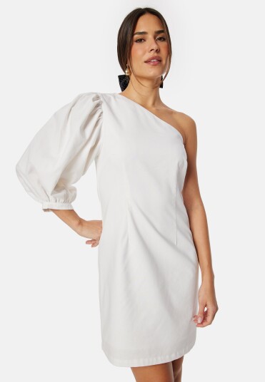 Bubbleroom Occasion One Shoulder Dress White 34