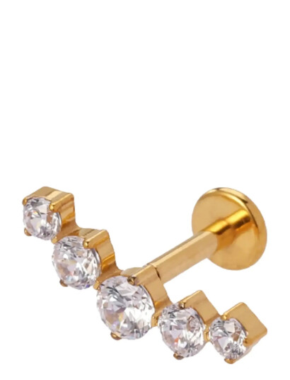 SISTIE Cirkline   Piercing Goldplated With Zirkonia |Guld |One Size