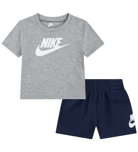 Nike Shorts Sett - T-skjorte/Shorts - Midnight Navy/Grey - Nike - 18 md - Shorts - Grå