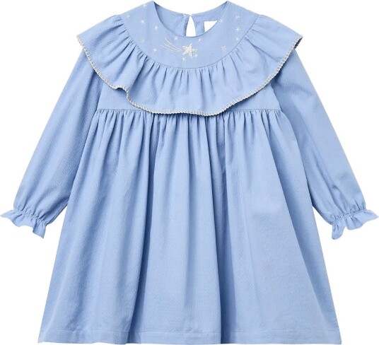 Copenhagen Colors Dress W. Frill & Star Embroidery   Blue   74