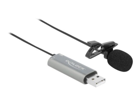 Delock Usb Tie Lavalier Microphone - Mikrofon - Usb - Svart, Antrasitt Delock Usb Tie Lavalier Microphone - Mikrofon - Usb - Svart, Antrasitt