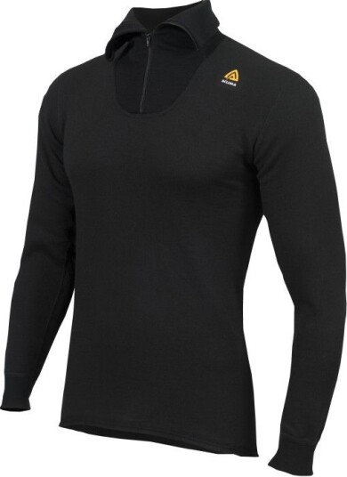 Aclima Hotwool 230 Polo Zip Unisex Jet Black Jet Black S