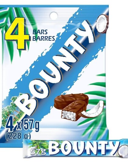 4 Pack Bounty Milk Chocolate DuoSjokolade med Kokosfyll 228 gram