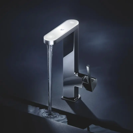 Grohe Plus servantbatteri Med LED-display og bunnventil, Krom