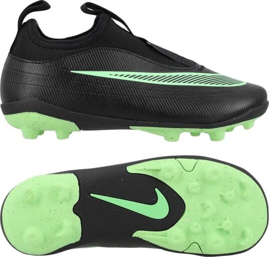 Nike Mercurial Vapor 17 Club Laceless Mg Shadow   Svart/illusion Green Barn størrelse 31½