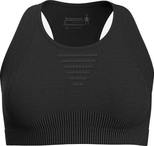 Smartwool Women"s Intraknit Racerback Bra BLACK HEATHER M