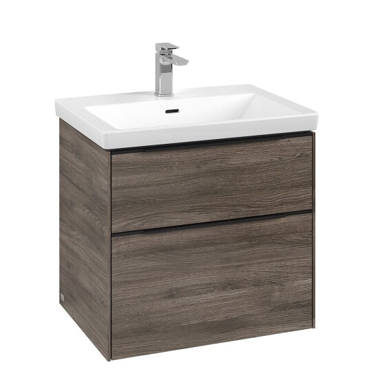 Villeroy & Boch Subway 3.0 Servantskap m/2 skuffer 622x576x478 mm Steingrå Eik Villeroy & Boch Subway 3.0 Servantskap m/2 skuffer 622x576x478 mm Steingrå Eik
