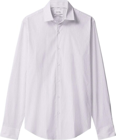 Calvin Klein Slim Esntl Poplin Str Stp White 44