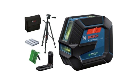 Bosch Linjelaser Gll 2-15 G Professional Med 4 X Batterier (Aa), Stativ Bosch Linjelaser Gll 2-15 G Professional Med 4 X Batterier (Aa), Stativ