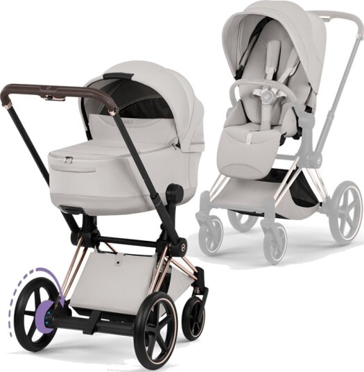 Cybex ePriam Style Collection Komplett Barnevogn New Generation Rose Gold/City Grey