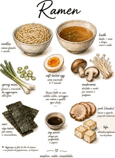 Plakat   Ramen Ingredienser Kunst