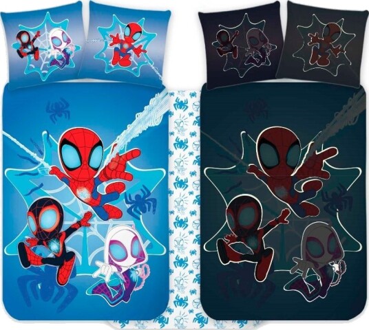 BrandMac Bed Linen Spidey 5458 Glow   100X140X45 Cm   Blue   100X140.40X45CM