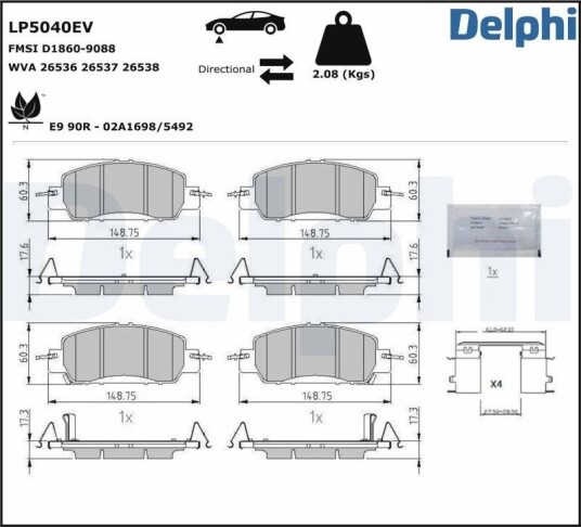Bremseklosser DELPHI LP5040EV