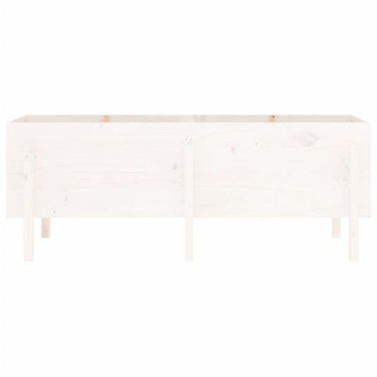 Høybed for hage hvit 160x50x57 cm heltre furu