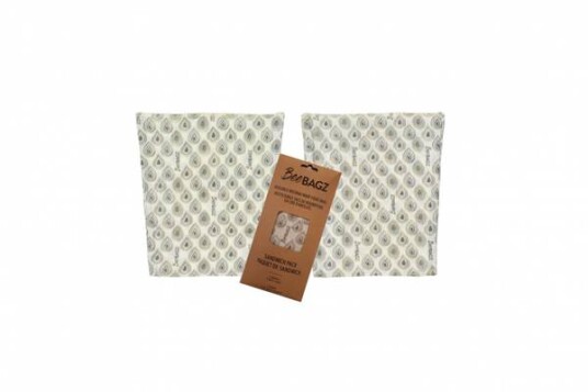 BEEBAGZ Medium Matposer av Bivokspapir, Grå, 2pk