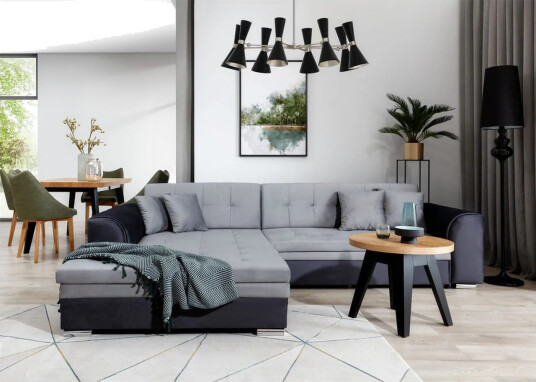 Hjørnesofa Eltap Sorento 296x194x78 cm Monolith 84 Monolith 97 Grå Venstre