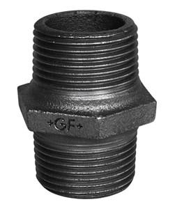 GF Sort Ansatsnippel 1 1/4" for Varmeinstallasjoner