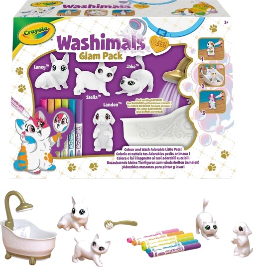 Crayola Washimals Lekefigursett med Dyr og Fargeverktøy